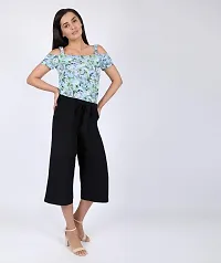 Chimpaaanzee Women Floral Printed Cold Shoulder Top Blue-thumb3