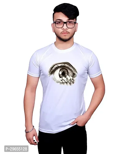 Reliable White Cotton Blend Printed T-Shirt For Men-thumb0