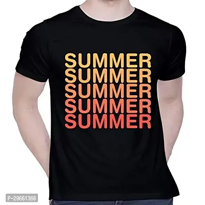 Trendy Black Cotton Printed T-Shirt For Men