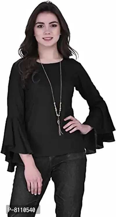 Cotrel Casual Bell Sleeves Self Design Women Top-thumb0