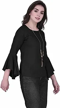 Cotrel Casual Bell Sleeves Self Design Women Top-thumb2