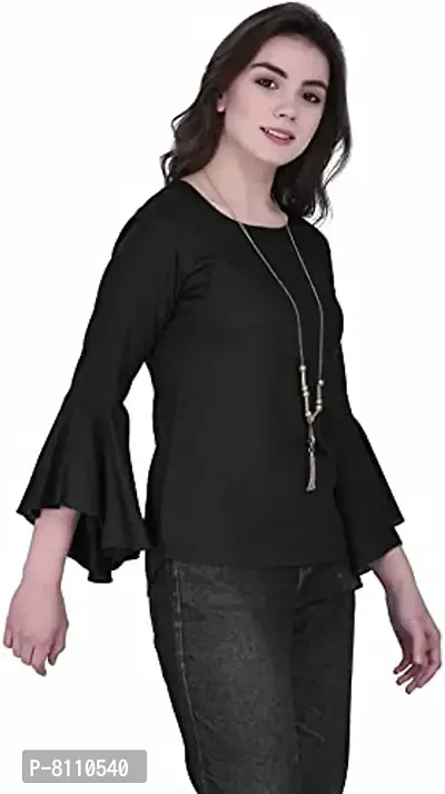 Cotrel Casual Bell Sleeves Self Design Women Top-thumb3
