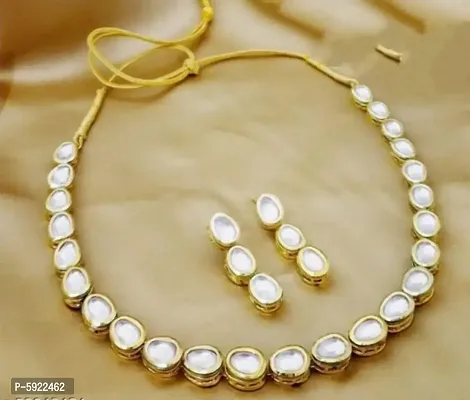 Trendy Brass Choker with Earring for Women