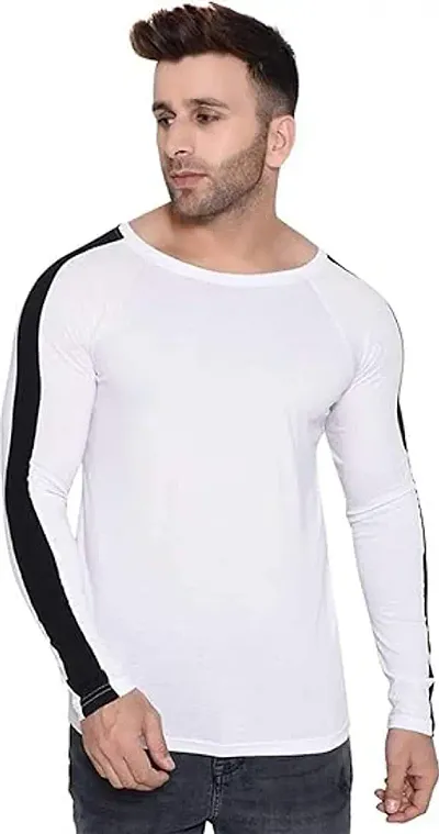 Men's Self Pattern Cotton Round Neck T Shirt