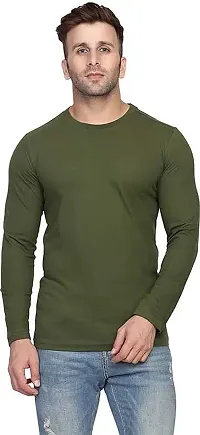 Polyester Full Sleeves Round Neck T-shirt for Men