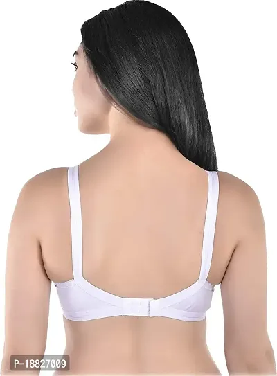 Rah Fashion Women's Cotton Non-Padded Non-Wired Full Coverage Regular Bra (Cross-W-S-32_Beige::White) (Pack of 2)-thumb3