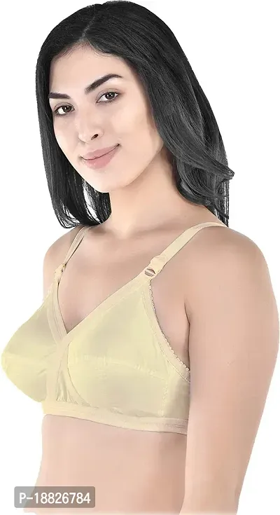 Rah Fashion Women's Cotton Non-Padded Non-Wired T-Shirt Bra (Cross-S-C5-32_Beige) (Pack of 5)-thumb2