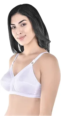 Rah Fashion Women's Cotton Non-Padded Non-Wired Full Coverage Regular Bra (Cross-W-S-32_Beige::White) (Pack of 2)-thumb1