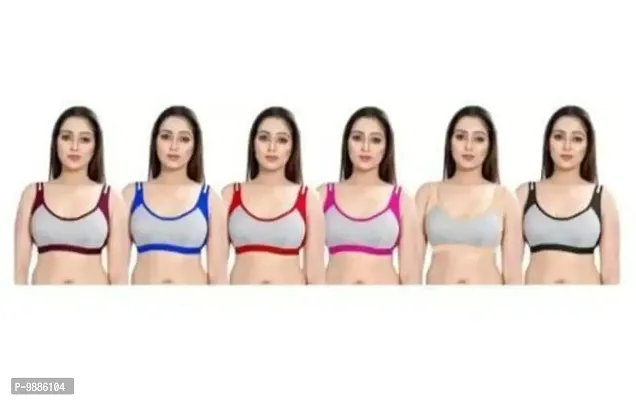 Buy Stylish Fancy Cotton Solid Non Padded Sports Bras For Women Pack Of 5  Online In India At Discounted Prices