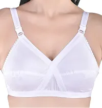 Rah Fashion Women's Cotton Non-Padded Non-Wired T-Shirt Bra (Cross-W-C2-32_White) (Pack of 2)-thumb2