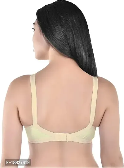 Rah Fashion Women's Cotton Non-Padded Non-Wired Full Coverage Regular Bra (Cross-S-C4-32_Beige) (Pack of 4)-thumb3