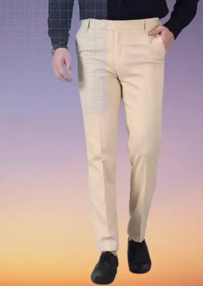 Stylish Blend Regular Fit Formal Trousers For Men