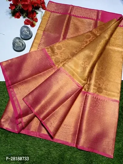 Beautiful Tissue Saree With Blouse Piece For Women-thumb0