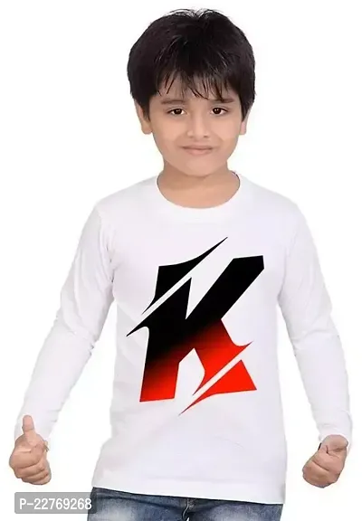Stylish White Polyester Printed Tees For Boys
