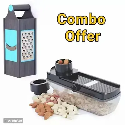 Combo Stainless Steel 4 in 1 Slicer and Dry Fruit Slicer Cutter(Pack Of -2)-thumb0