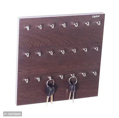 21 Hook Key Holder Box Wenge Wall Mounted Keychain Rack Cabinate Storage Stand