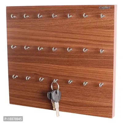 21 Hook Key Holder Box Classic Walnut Wall Mounted Keychain Rack Cabinate Storage Stand Mask Hanger