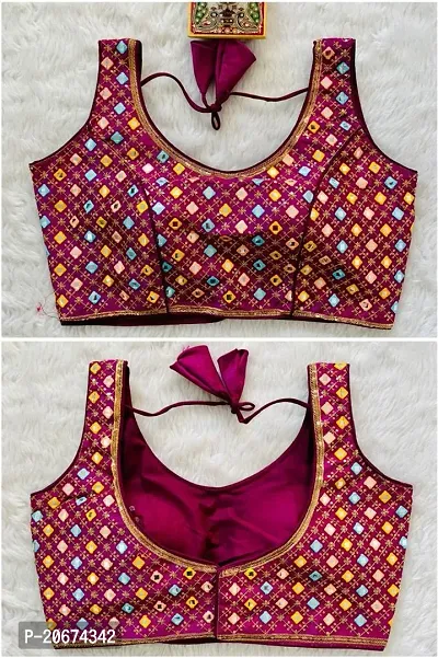 Reliable Maroon Phantom Silk  Stitched Blouses For Women