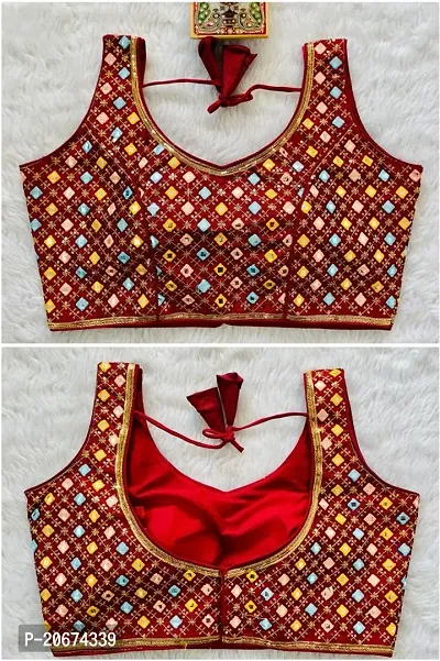 Reliable Maroon Phantom Silk  Stitched Blouses For Women-thumb0