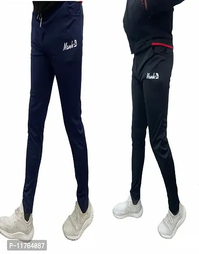 Mank-D Combo Slim Fit Athletic Track Pants | Joggers Gym Pants for Men | Casual Running Workout Pants with Pockets | Pack of 2 Trackpants-thumb0
