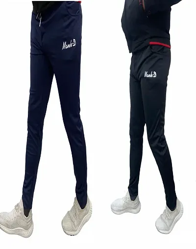 Mank-D Combo Slim Fit Athletic Track Pants | Joggers Gym Pants for Men | Casual Running Workout Pants with Pockets | Pack of 2 Trackpants