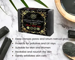 Puro Miles Charcoal Soap | Handmade  Homemade| Organic  Natural | SLS  Paraben Free| Pack of 3x100gm-thumb3