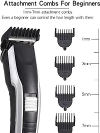 AT 538 Rechargeable Professional Titanium Blade Trimmer 90 min Runtime 4 Length Settings  (White, Black)-thumb2