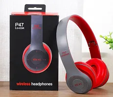 NEW P47 Wireless Bluetooth Headphone with Mic and FM SD CARD SLOT Bluetooth Headset Pack Of 1 (Multicolour)-thumb1