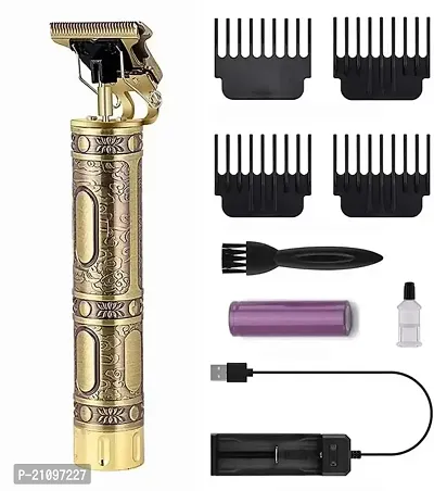 Electric USB Charging Beard Trimmer for Men (gold) pack of 1