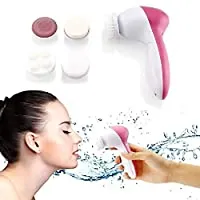 5 in 1 Portable Electric Facial Cleaner Battery Powered Multifunction Massager(pink)-thumb2