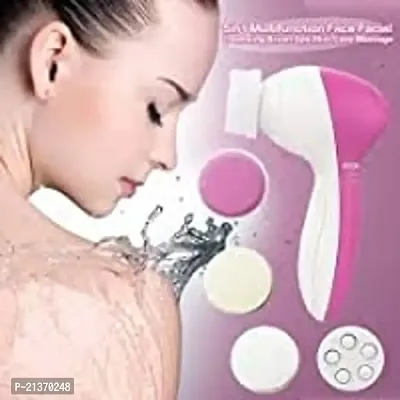 5 in 1 Facial Cleaner Relief Face Massager For Women(pink)
