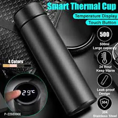 Insulated Bottle with Temperature Display - Stainless Steel Hot  Cold Thermos Vacuum Flask for Travel-thumb3