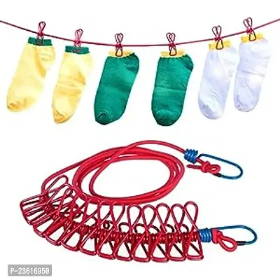 Elastic Cloth Hanging Rope for Drying Steel Retractable Clothesline(PACK OF 1)-thumb3