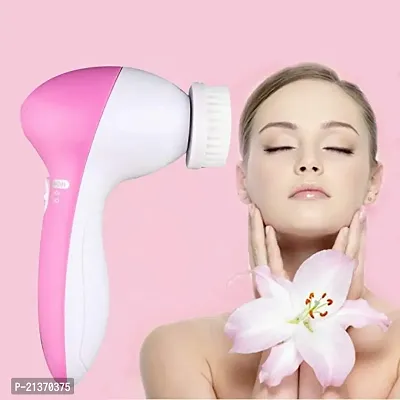 5 in 1 Face Facial Exfoliator Electric Massage Machine Care  Cleansing Cleanser(white)