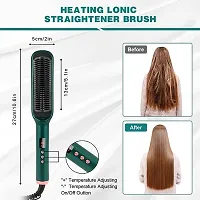 Straightener Brush, Hair Straightener Comb for Women  Men, PTC Heating Electric(black)-thumb2
