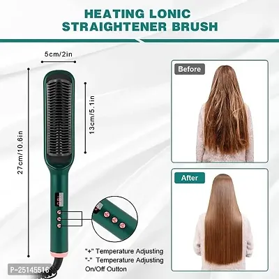 Straightener Brush, Hair Straightener Comb for Women  Men, PTC Heating Electric(black)-thumb3