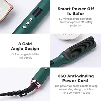 Straightener Brush, Hair Straightener Comb for Women  Men, PTC Heating Electric(black)-thumb1