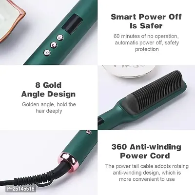 Straightener Brush, Hair Straightener Comb for Women  Men, PTC Heating Electric(black)-thumb2