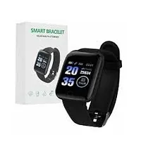 Smart Watch for Men - ID116 Water Proof Touchscreen Bluetooth (black)-thumb1
