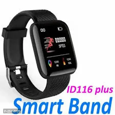 id116 (BLACK) Bluetooth Calling Function Smartwatch  (Black Strap, Free)-thumb0
