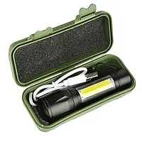Portable LED Flashlight USB Rechargeable 3 Modes Light Flashlight PACK OF 1-thumb3