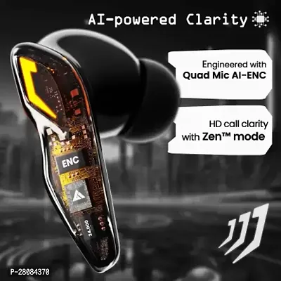 Quad Mic ENC, 48Hrs Battery, Low Latency Gaming, Made in India, 5.3v Bluetooth Headset-thumb2
