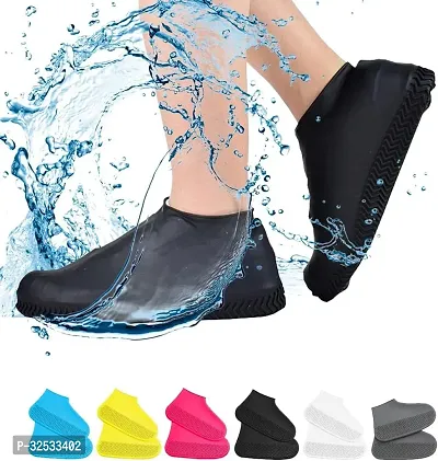 Anti-Slip Water Resistant Overshoes Silicone Rubber Shoe Cover Protectors for Kids, Men, Women(PACK OF 1)-thumb0