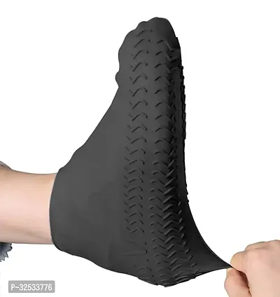 Slip Rain Snow Overshoe Resistant Stretchable Reusable Shoe Cover Silicone(pack of 1)-thumb2