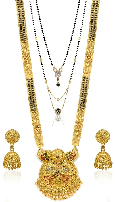 Stylish Golden Brass Beads Jewellery Sets For Women(Pack of 3)