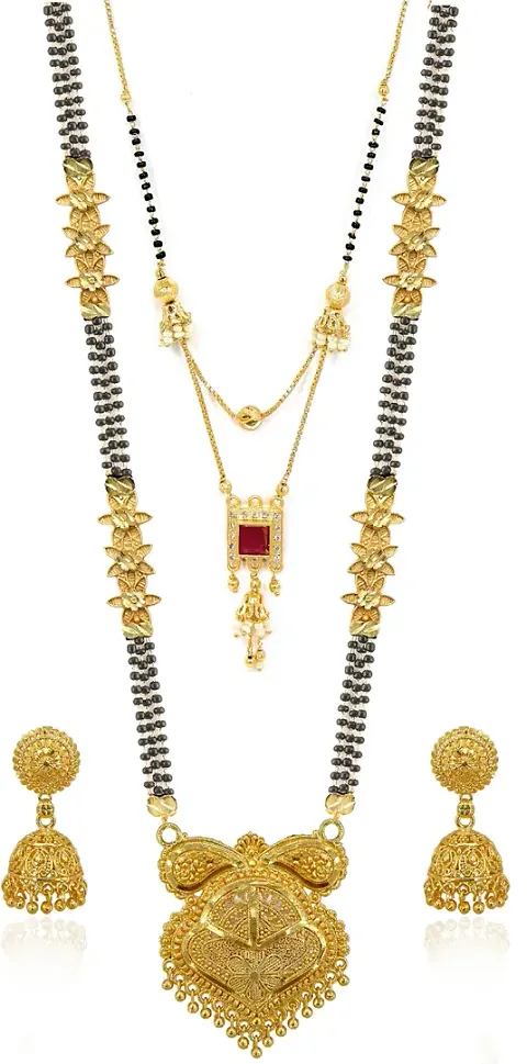 Combo Of Mangalsutra Necklace Sets With Earrings