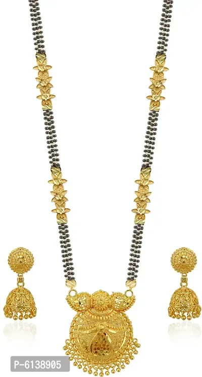 Combo Of Mangalsutra Necklace Set Pendant With Earrings-thumb0
