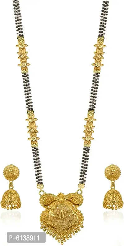 Combo Of Mangalsutra Necklace Set Pendant With Earrings-thumb0
