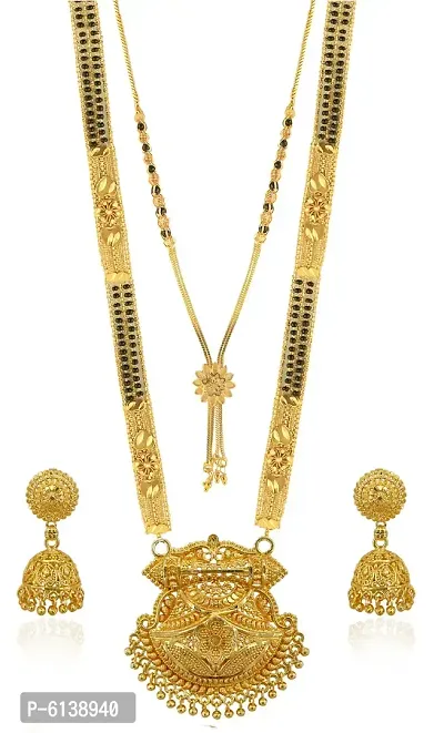 Combo Of Mangalsutra Necklace Set Pendant With Earrings