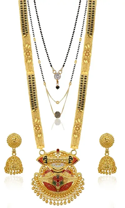 Combo Of Mangalsutra Necklace Set Pendant With Earrings